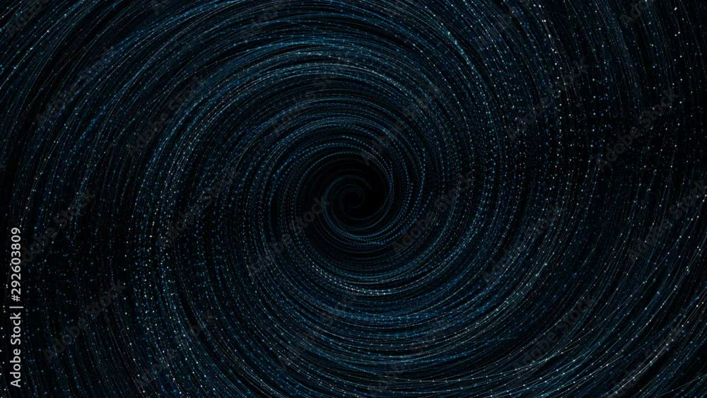 Seamless abstract flickering tunnel vortex pattern on black