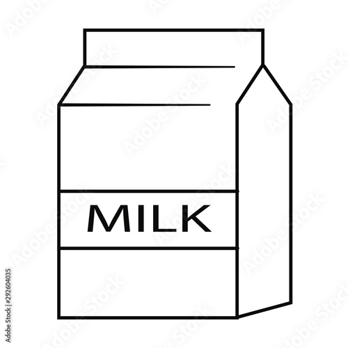 Box of milk vector illustration in black and white.