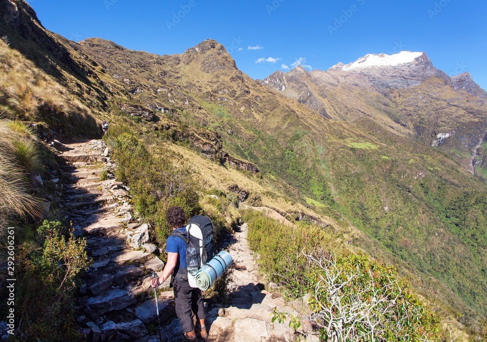 Inca trail, view from Choquequirao trekking trail