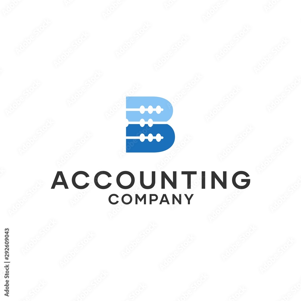 Letter B Abacus Accounting Logo Design Concept Template Letter B Abacus Accounting Logo Design Concept Template