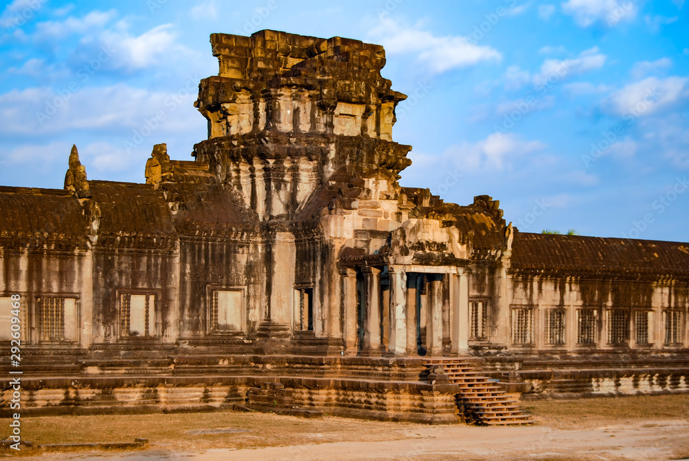 Ruins of the ancient temple complex of Angkor Wat (Cambodia).