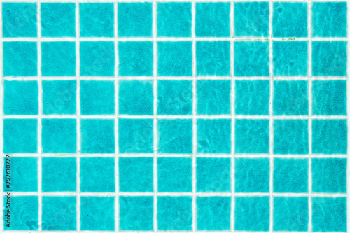 Green blue ceramic tile mosaic in swimming pool