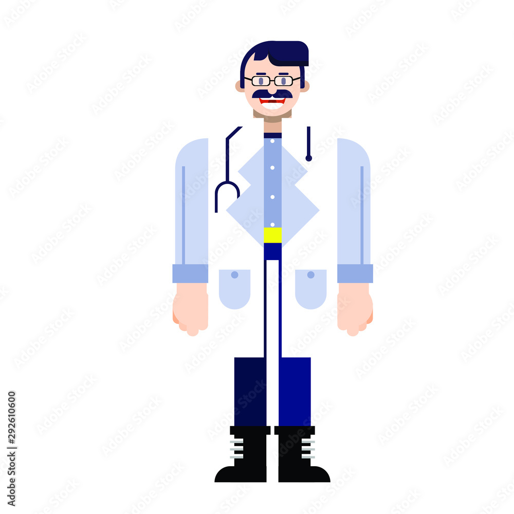 Doctor illustration 2d character animation Doctor illustration 2d character animation