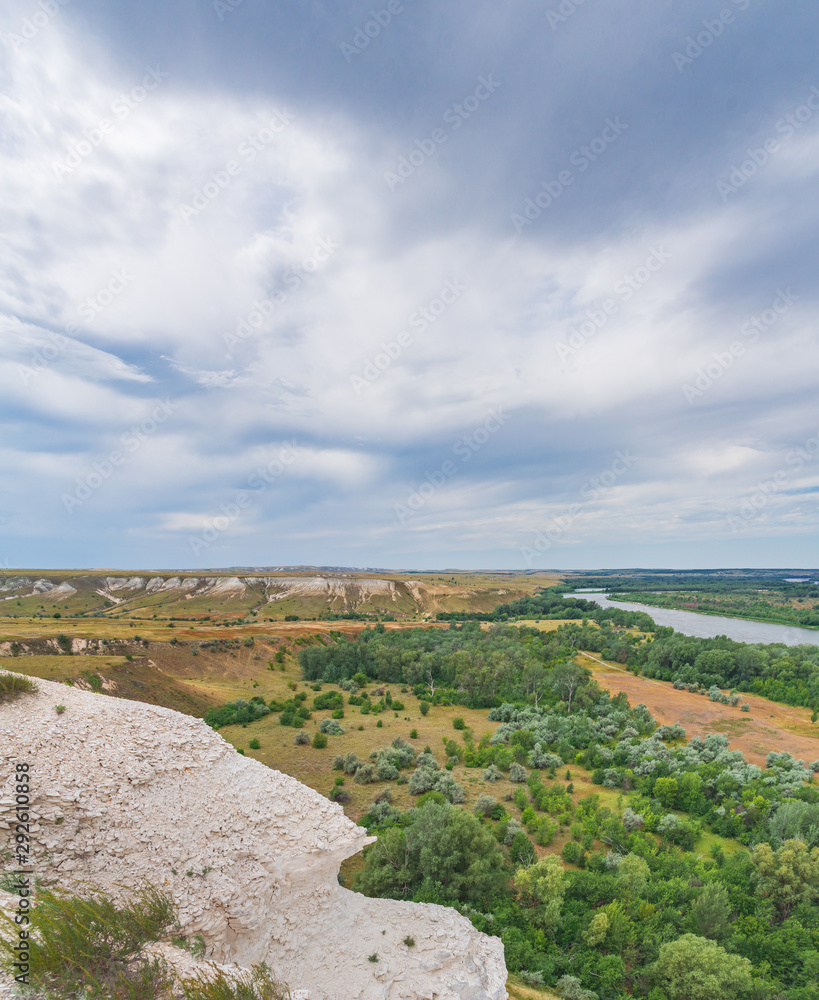 View of the Don River from the observation deck of the Natural Park Donskoy, Volgograd Region View of the Don River from the observation deck of the Natural Park Donskoy, Volgograd Region