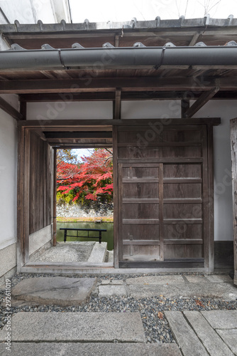 idyllic landscape in Omihachiman, Japan in autumn season