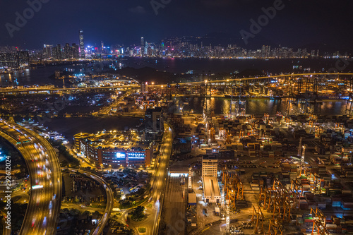 Kwai Tsing Container Terminals from drone view © Earnest Tse
