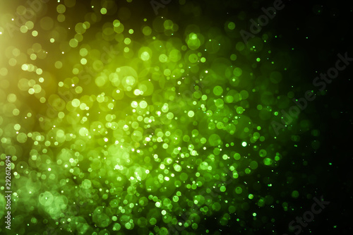 Abstract Green bokeh defocus glitter blur Background.