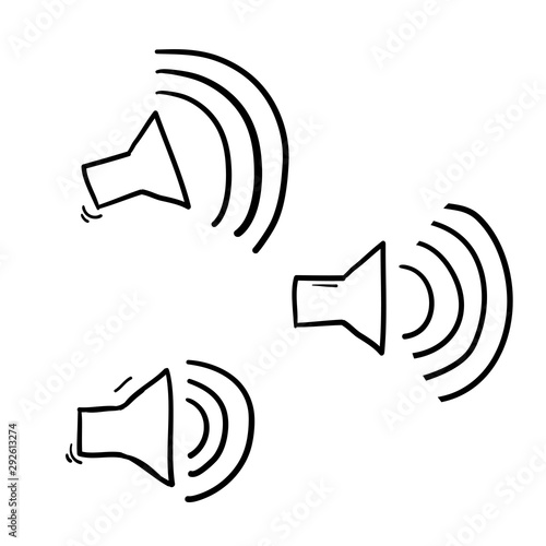 doodle Audio Icons music volume sound set vector
