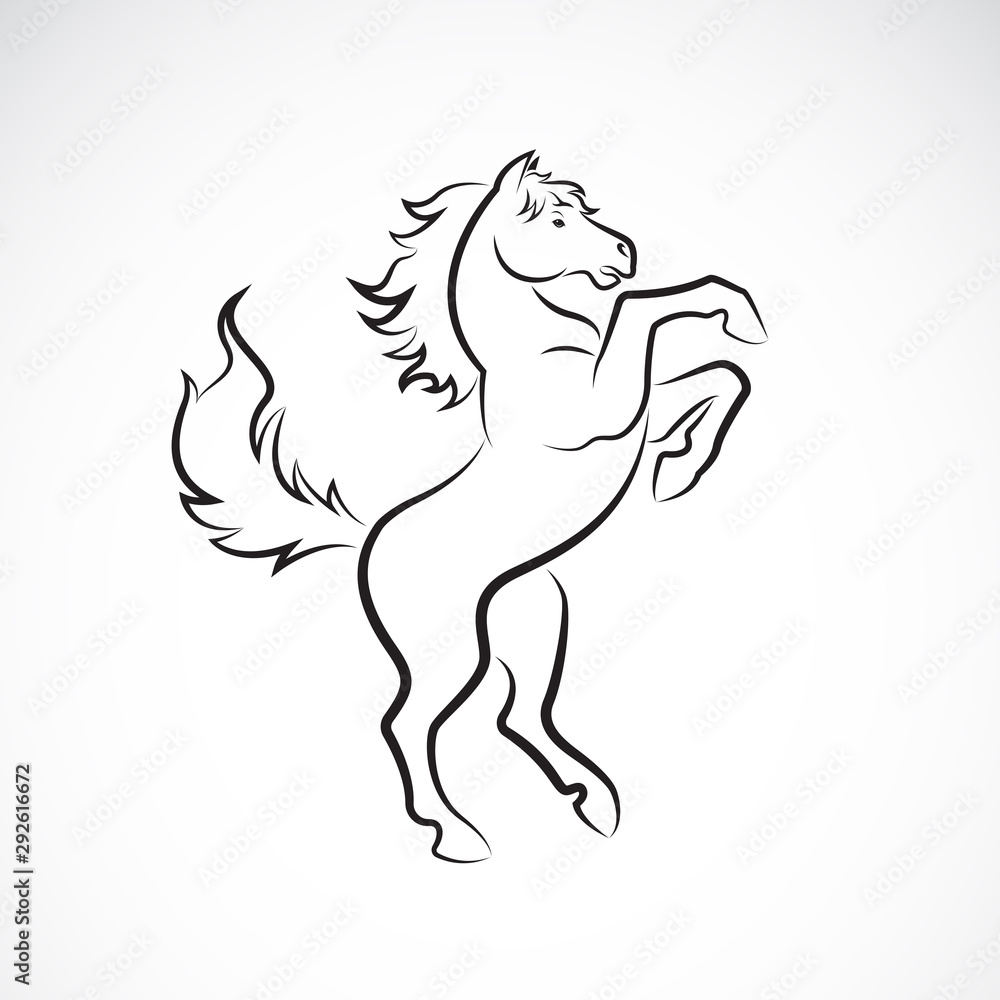 Fototapeta premium Vector of skittish horse design on white background. Animal. Horses logo or icon. Easy editable layered vector illustration.