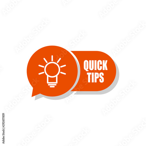 Quick tips icon. Flat style. Isolated on white background. 