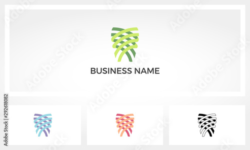 Abstract Teeth With Multiple Crossed Lines Logo Design