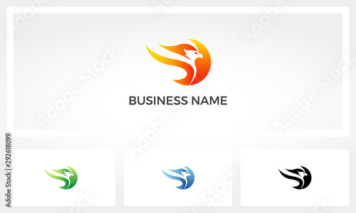 Bird Indside Fire Flame Logo Design photo