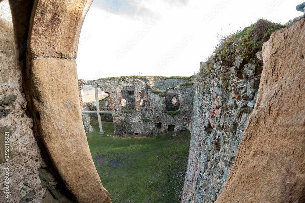 Fisheye view of Soimos Fortress. Built in 1278