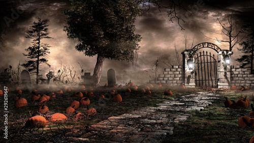 Pumpkins on the cemetery