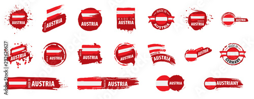 Austria flag, vector illustration on a white background