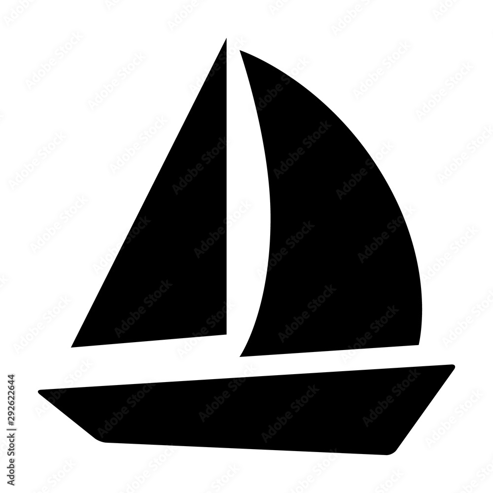 Sail boat for sailing flat vector icon for apps and websites Sail boat for sailing flat vector icon for apps and websites