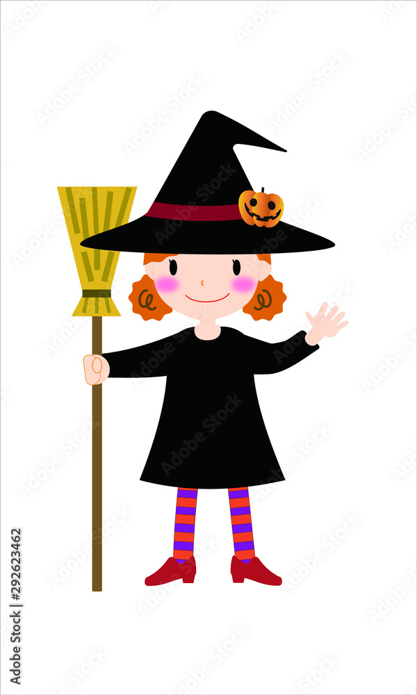 かわいい魔女の女の子(ハロウィーン) かわいい魔女の女の子(ハロウィーン)