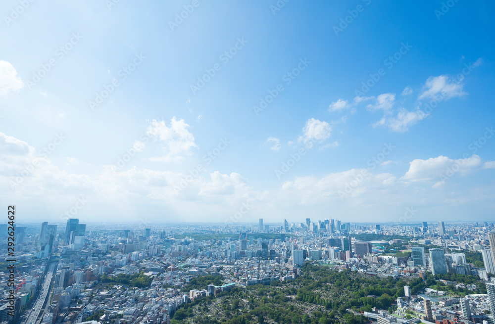 東京風景　六本木からワイドで望む新宿　渋谷方面　2019年