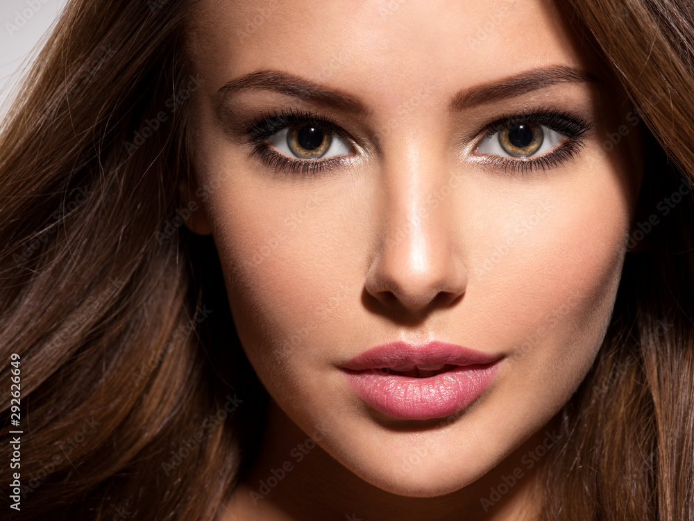 Beautiful woman with long brown hair Beautiful woman with long brown hair