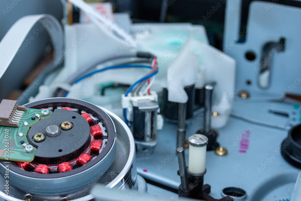 Electromechanical parts of VHS player Electromechanical parts of VHS player
