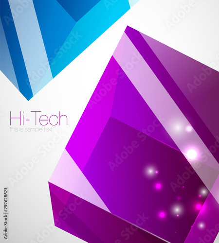 Glass cube technology abstract background