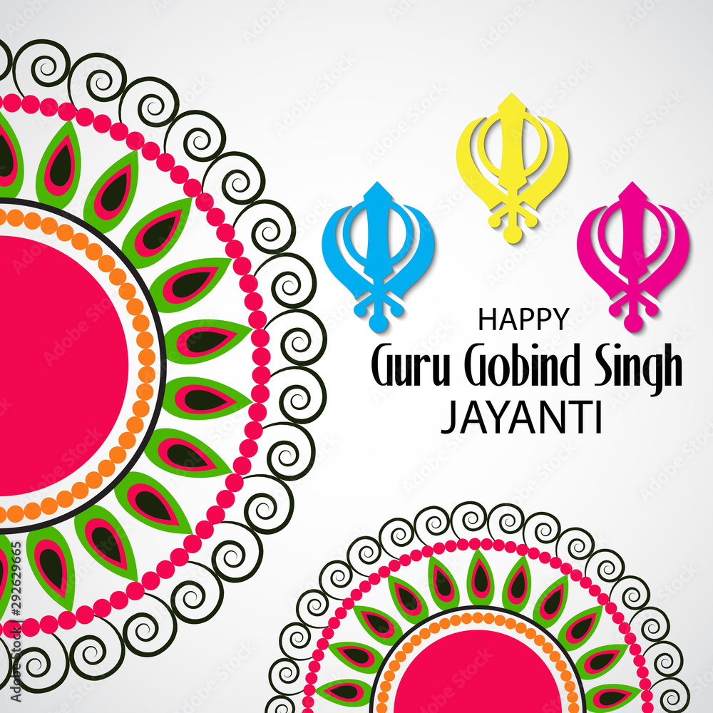 Happy Guru Gobind Singh Jayanti Stock Illustration | Adobe Stock