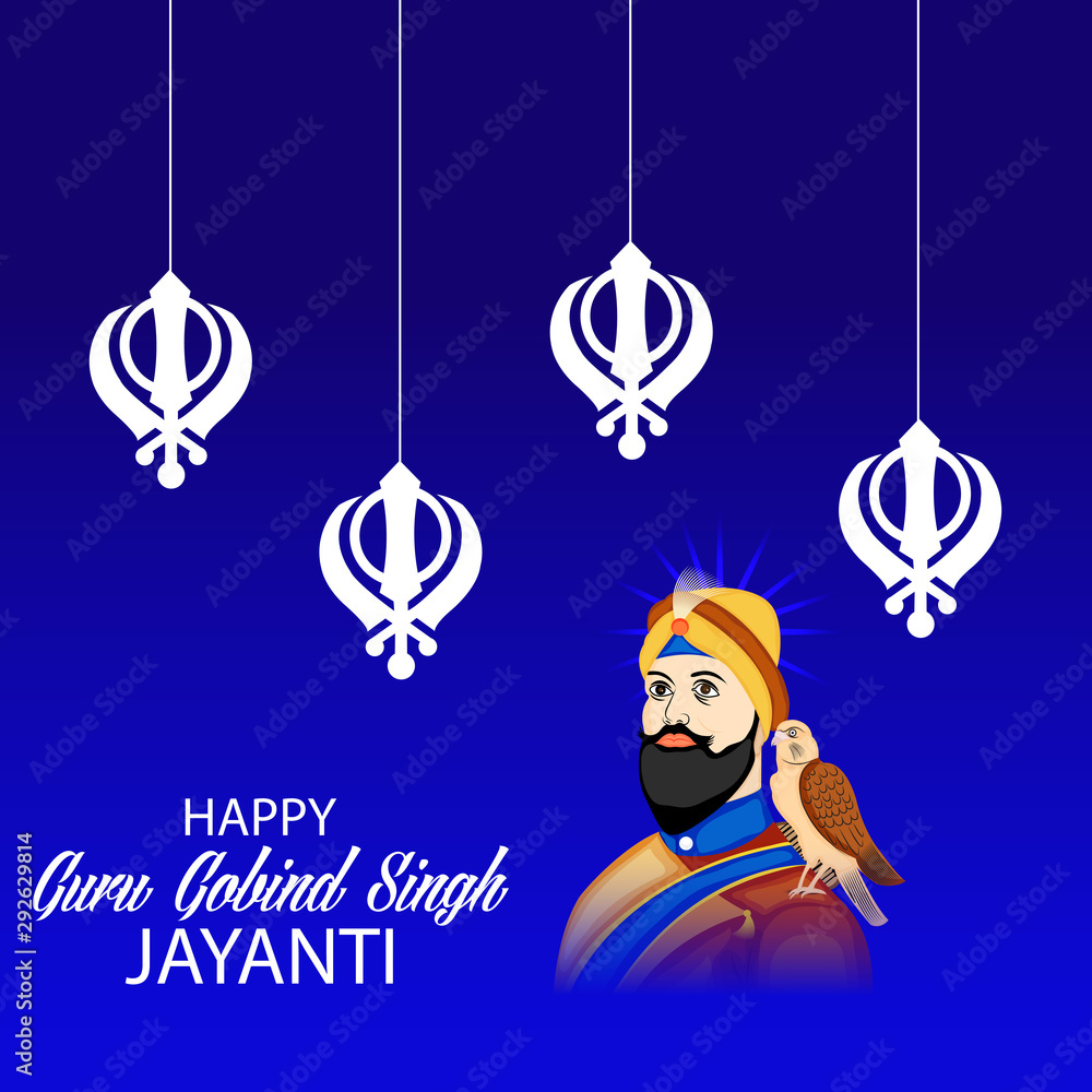 Happy Guru Gobind Singh Jayanti Stock Illustration | Adobe Stock