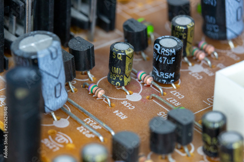 Bild auf Leinwand Details of industrial printed circuit board, macro