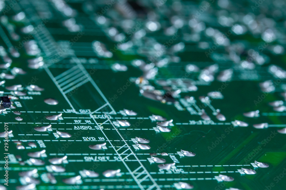 Close up of printed circuit board Close up of printed circuit board