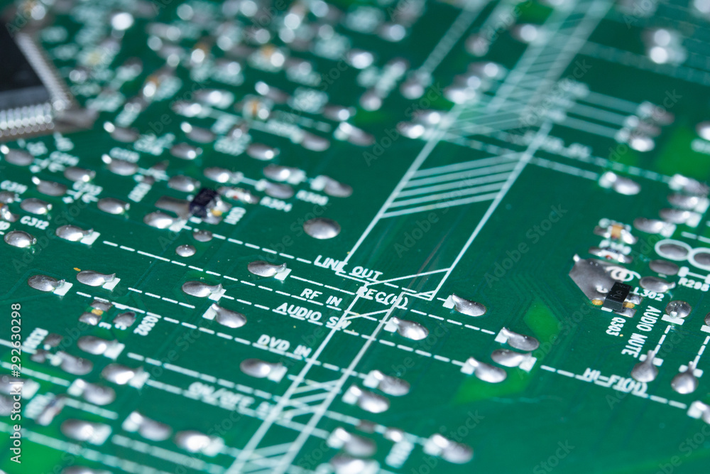 Close up of printed circuit board Close up of printed circuit board