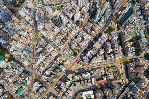  Top view of Hong Kong city landmark