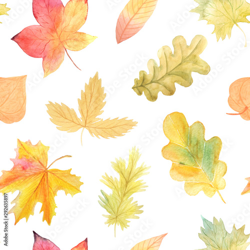 Watercolor Autumn Seamless Pattern
