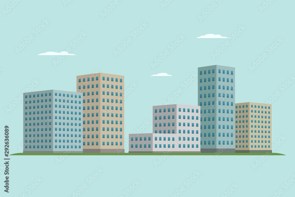 Urban architecture. Cartoon style. Vector illustration.