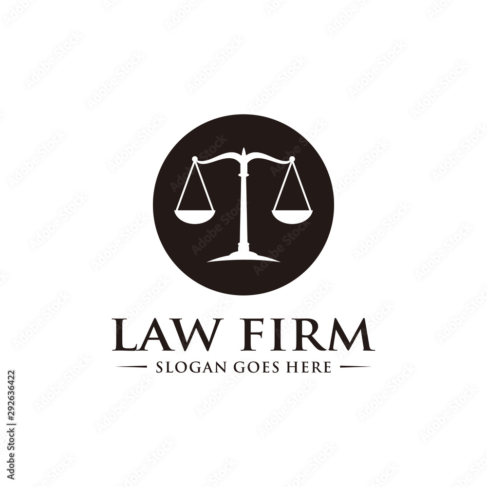Justice scale law firm logo vector Justice scale law firm logo vector