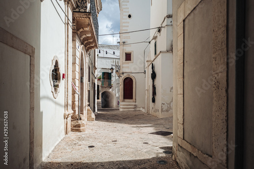 MARTINA FRANCA, ITALY / SEPTEMBER 2019: Tiny streets in the old town