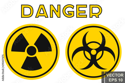Danger sign. Radiation. Yellow. Stop. For your design.