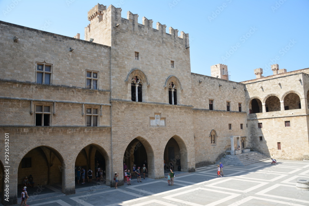 The Palace of the Grand Master of the Knights of Rhodes , also known as the Kastello, is a famous medieval castle in the city of Rhodes. The island of Rhodes.
