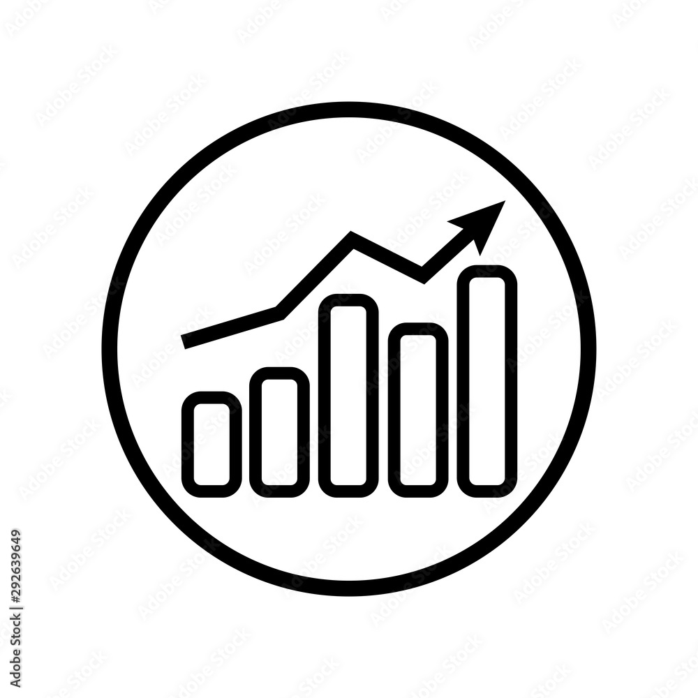 graph icon in trendy flat style graph icon in trendy flat style