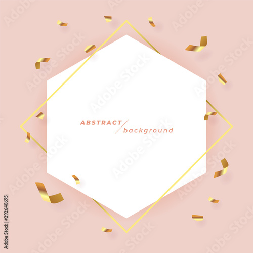Abstract banner template design on pink background.