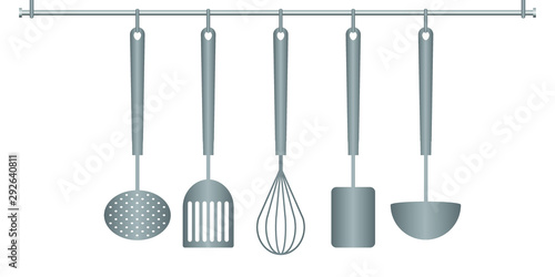 Set of kitchen utensil. Vector icon set