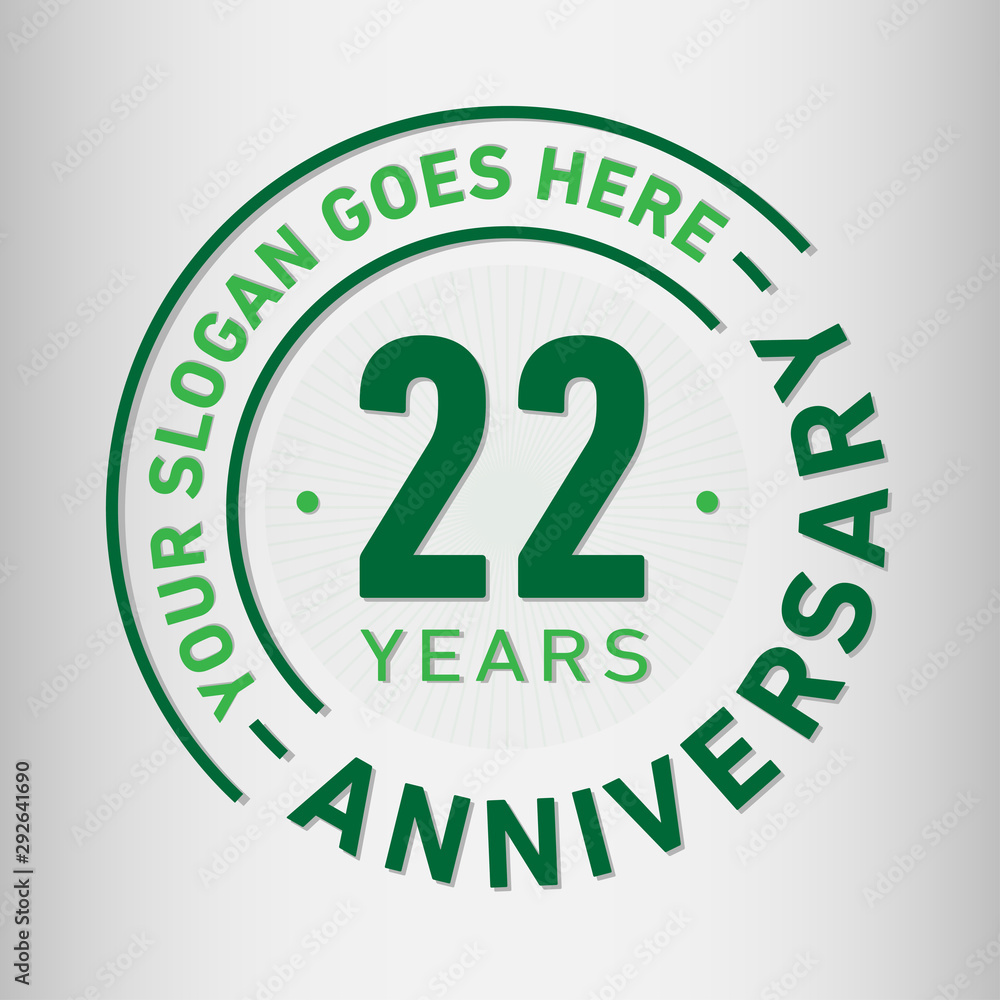 22 years anniversary logo template. Twenty-two years celebrating logotype. Vector and illustration. 22 years anniversary logo template. Twenty-two years celebrating logotype. Vector and illustration.