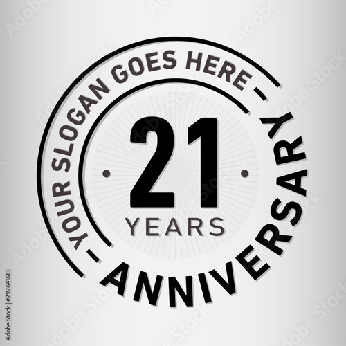 21 years anniversary logo template. Twenty-one years celebrating logotype. Vector and illustration.