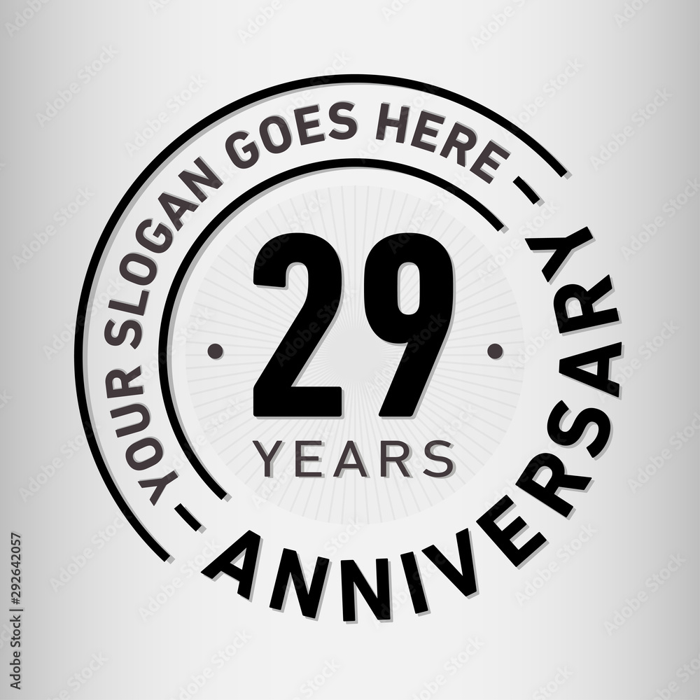29 years anniversary logo template. Twenty-nine years celebrating logotype. Vector and illustration.