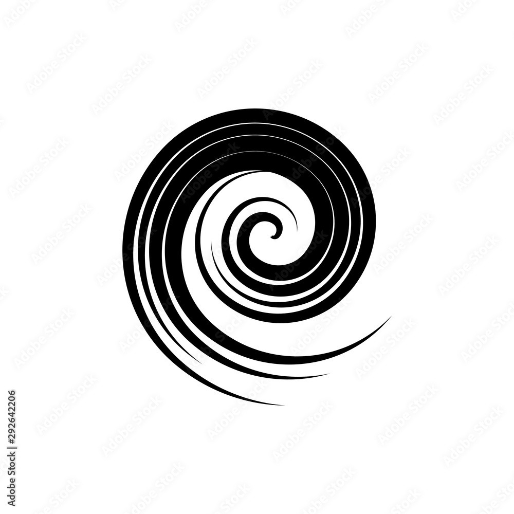 Circle Blue Tornado logo symbol isolated, Abstract Hurricane Logo Symbol, Typhoon vector