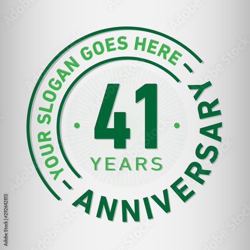 41 years anniversary logo template. Forty-one years celebrating logotype. Vector and illustration.