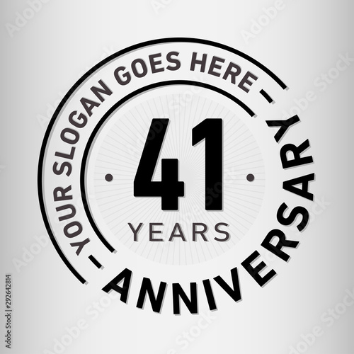41 years anniversary logo template. Forty-one years celebrating logotype. Vector and illustration.