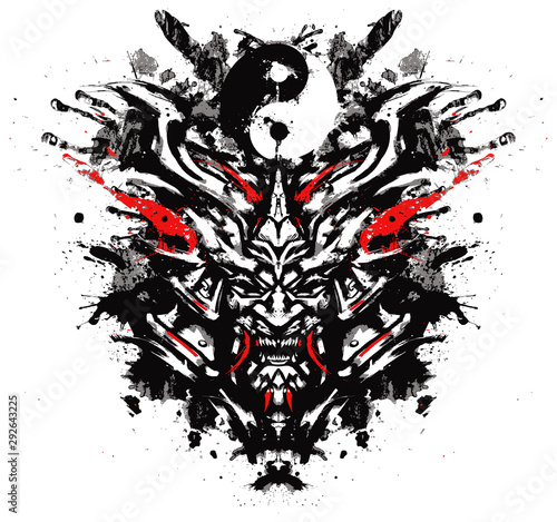 sinister toothy mask of the samurai