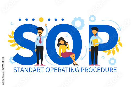 SOP Standard Operating Procedure vector isolated. Abbreviation