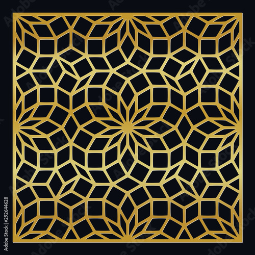 Decorative panel. Template for laser cutting. Vector ornament design. © microvictor