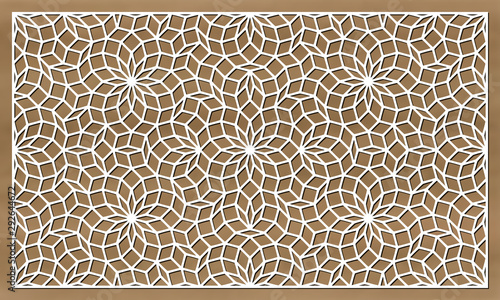 Decorative panel. Template for laser cutting. Vector ornament design.